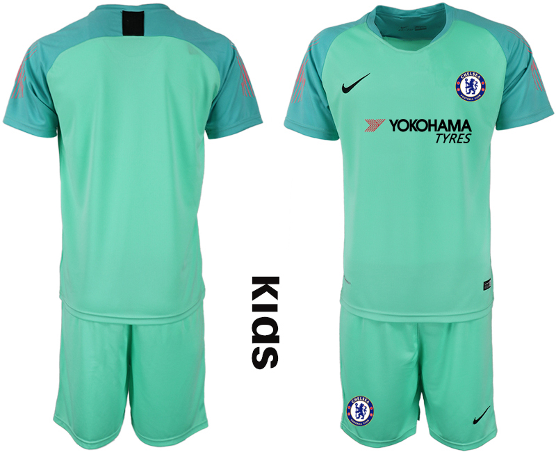2018_2019 Club Chelsea green Youth goalkeeper soccer jerseys->youth soccer jersey->Youth Jersey
